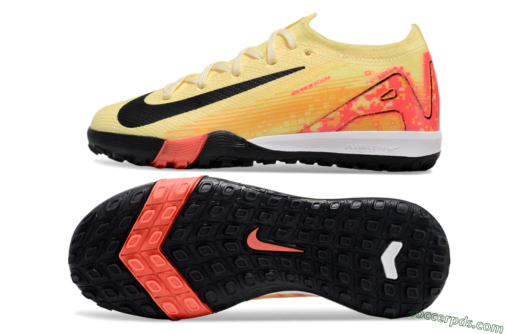 Kids Nike Air Zoom Mercurial Vapor 16 Elite TF Low-Tops Football Shoes - Yellow/Red/Black 0