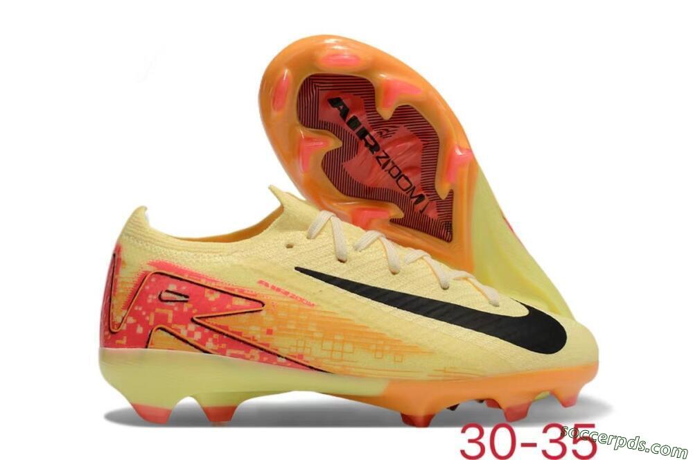 Kids Nike Air Zoom Mercurial Vapor 16 Elite FG Low-Tops Football Boots - Yellow/Red/Black 1