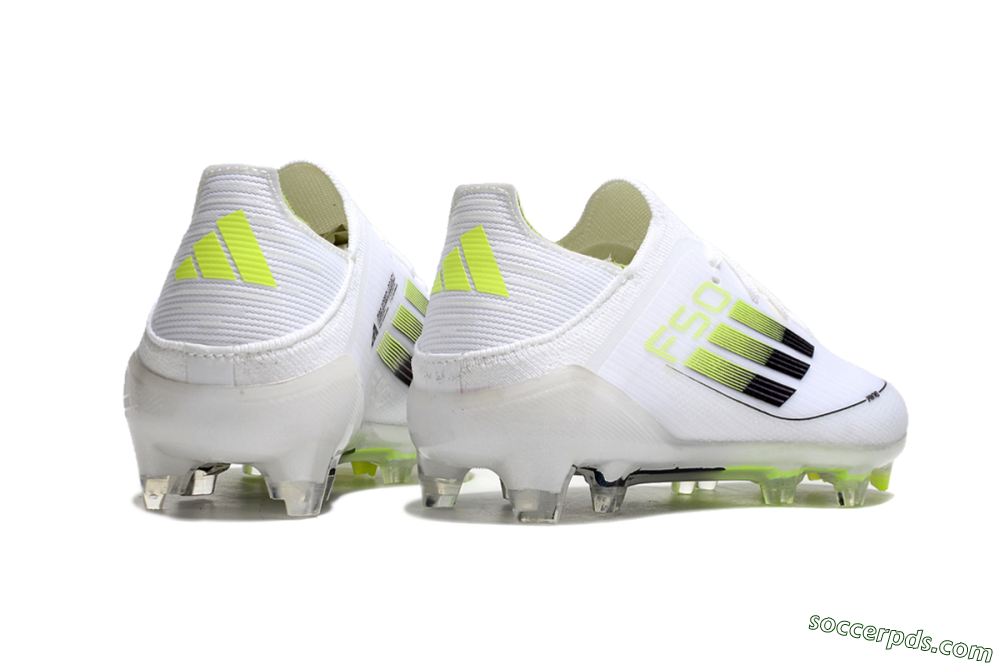 Kids Adidas F50 Elite FG Low-Tops Football Boots - White/Blue/Yellow 7