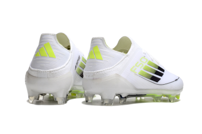 Kids Adidas F50 Elite FG Low-Tops Football Boots - White/Blue/Yellow