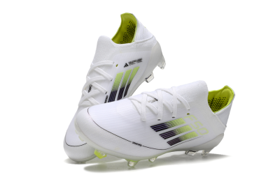 Kids Adidas F50 Elite FG Low-Tops Football Boots - White/Blue/Yellow