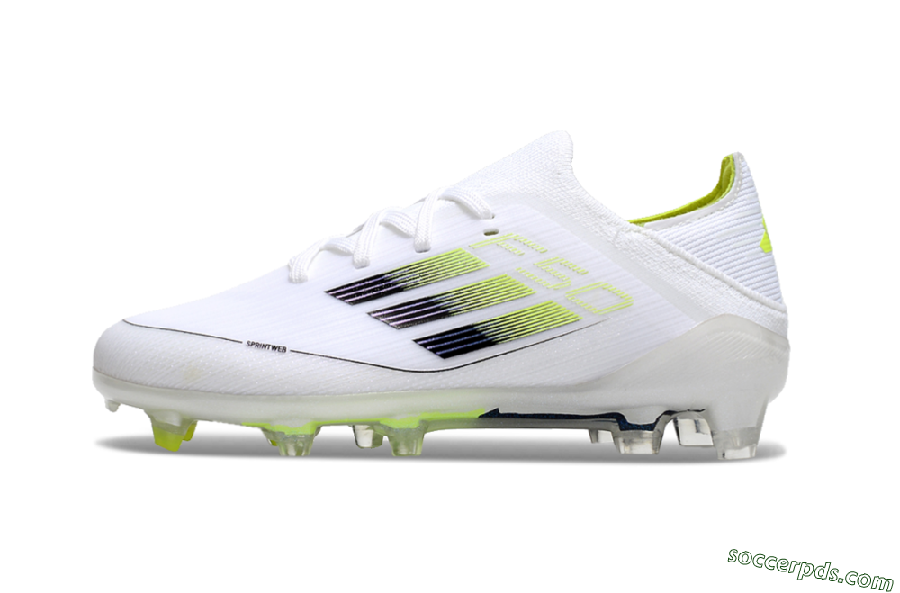 Kids Adidas F50 Elite FG Low-Tops Football Boots - White/Blue/Yellow 2