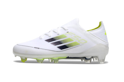 Kids Adidas F50 Elite FG Low-Tops Football Boots - White/Blue/Yellow