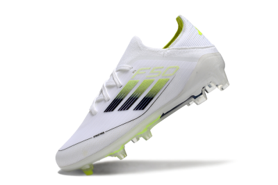 Kids Adidas F50 Elite FG Low-Tops Football Boots - White/Blue/Yellow