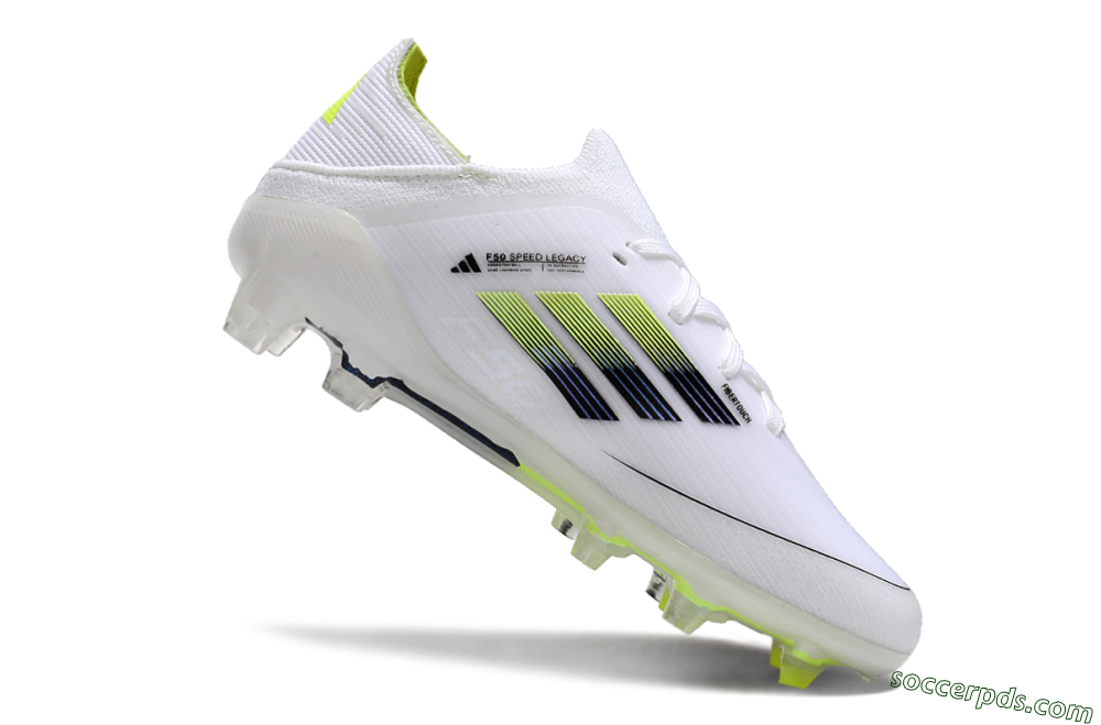 Kids Adidas F50 Elite FG Low-Tops Football Boots - White/Blue/Yellow 4