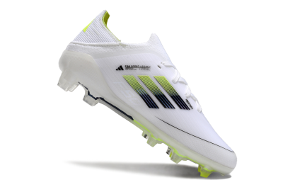 Kids Adidas F50 Elite FG Low-Tops Football Boots - White/Blue/Yellow
