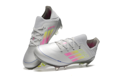 Kids Adidas F50 Elite FG Low-Tops Football Boots - Silver/Pink/Yellow