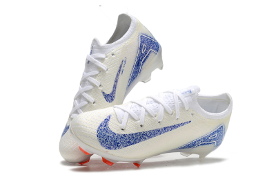 Kids Nike Air Zoom Mercurial Vapor 16 Elite FG Low-Tops Football Boots - Beige/Blue/White