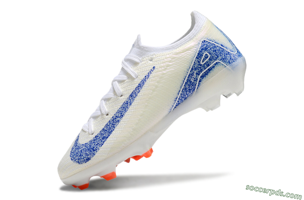 Kids Nike Air Zoom Mercurial Vapor 16 Elite FG Low-Tops Football Boots - Beige/Blue/White 5
