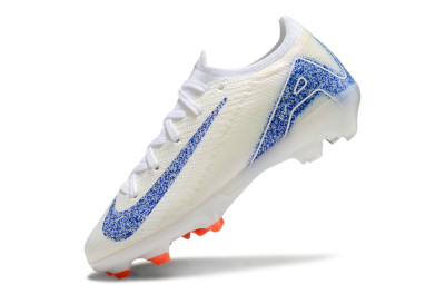 Kids Nike Air Zoom Mercurial Vapor 16 Elite FG Low-Tops Football Boots - Beige/Blue/White