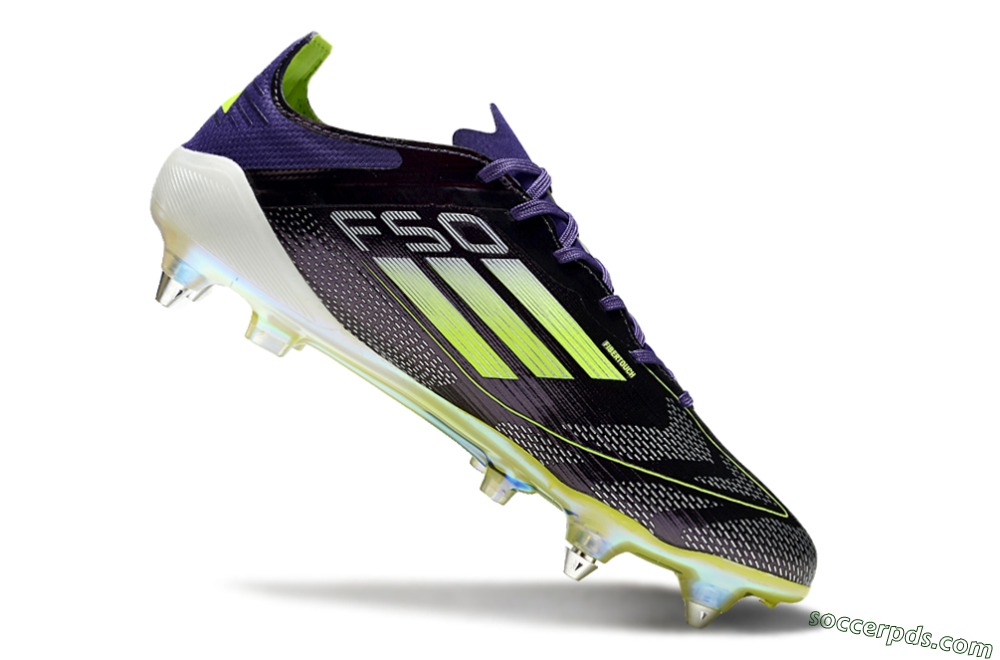 Adidas F50 Elite SG Low-Tops Football Boots - Purple/Yellow/White 4