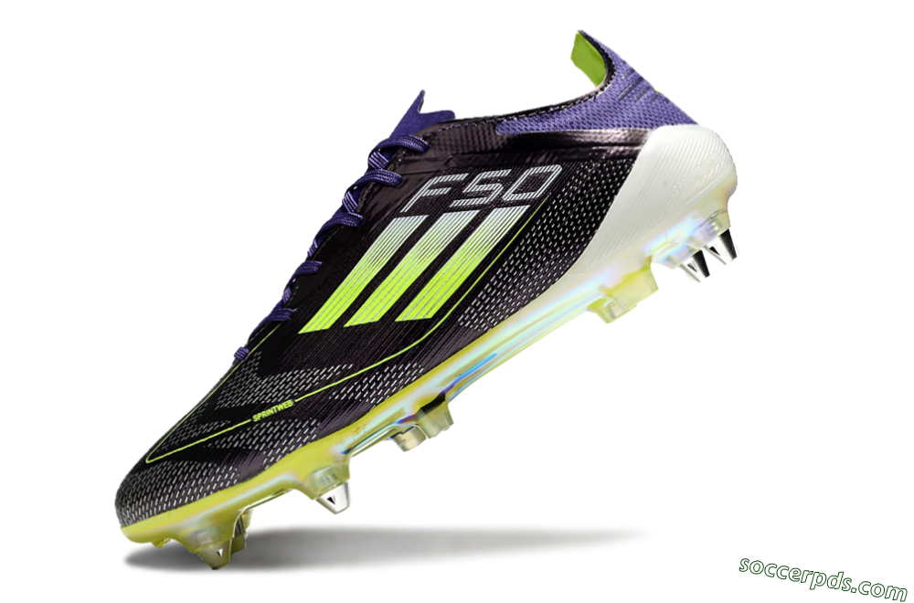 Adidas F50 Elite SG Low-Tops Football Boots - Purple/Yellow/White 5
