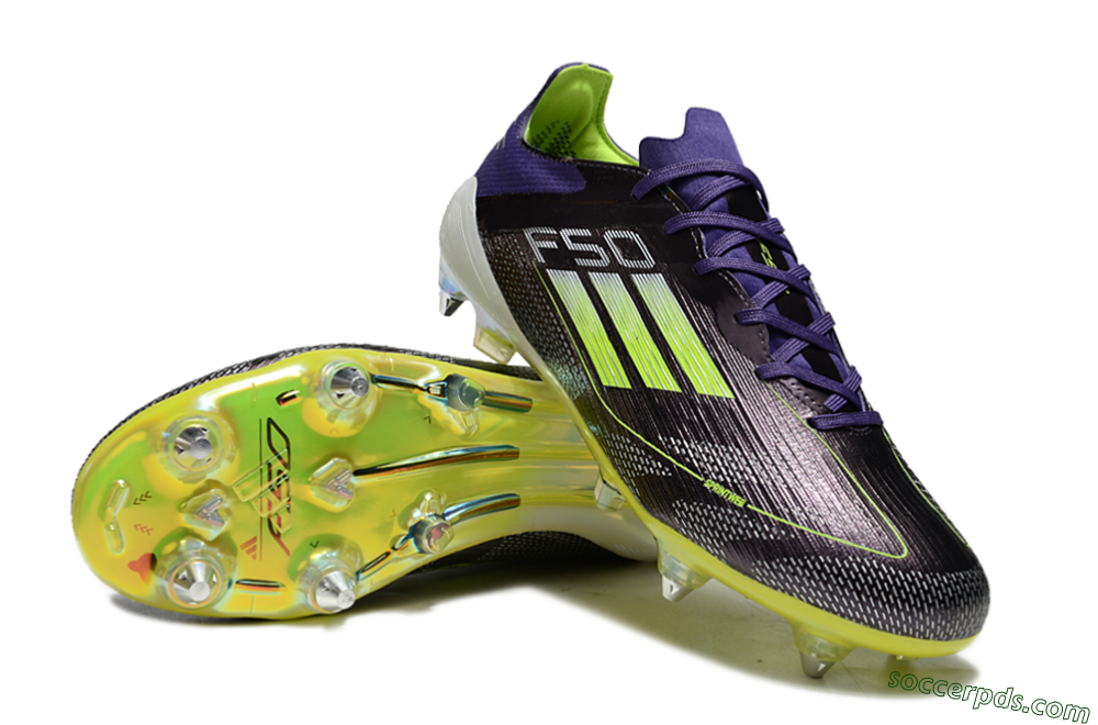 Adidas F50 Elite SG Low-Tops Football Boots - Purple/Yellow/White 3