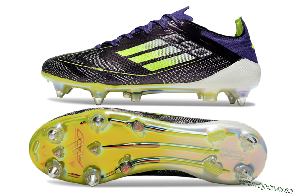 Adidas F50 Elite SG Low-Tops Football Boots - Purple/Yellow/White 0