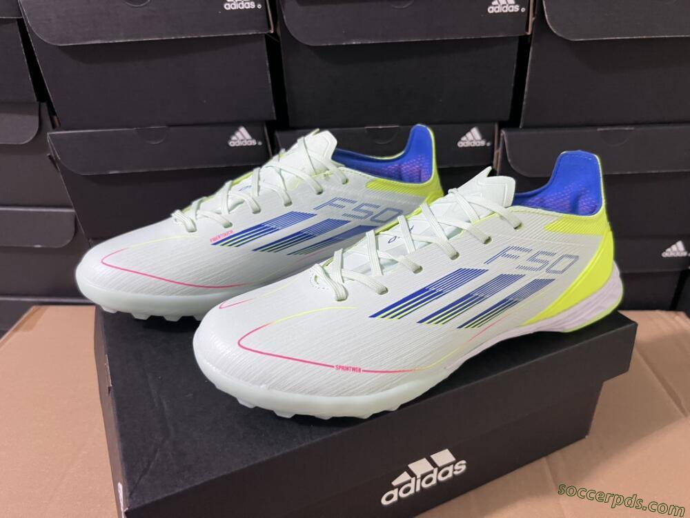 Adidas F50 Elite TF Low-Tops Football Shoes - Jade/Blue/Yellow
