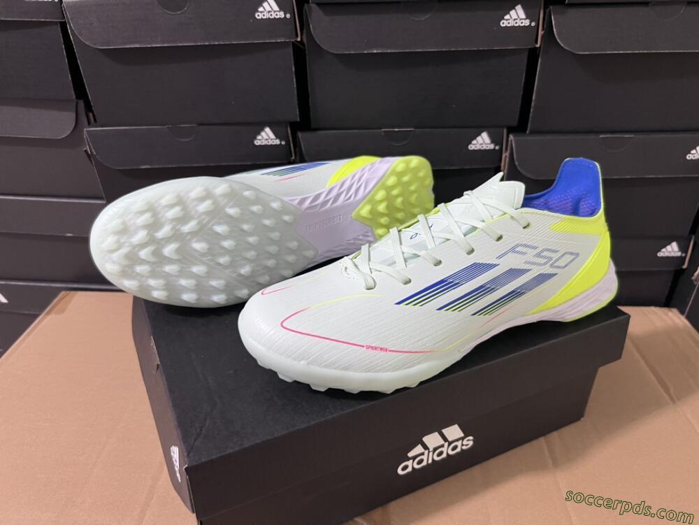 Adidas F50 Elite TF Low-Tops Football Shoes - Jade/Blue/Yellow