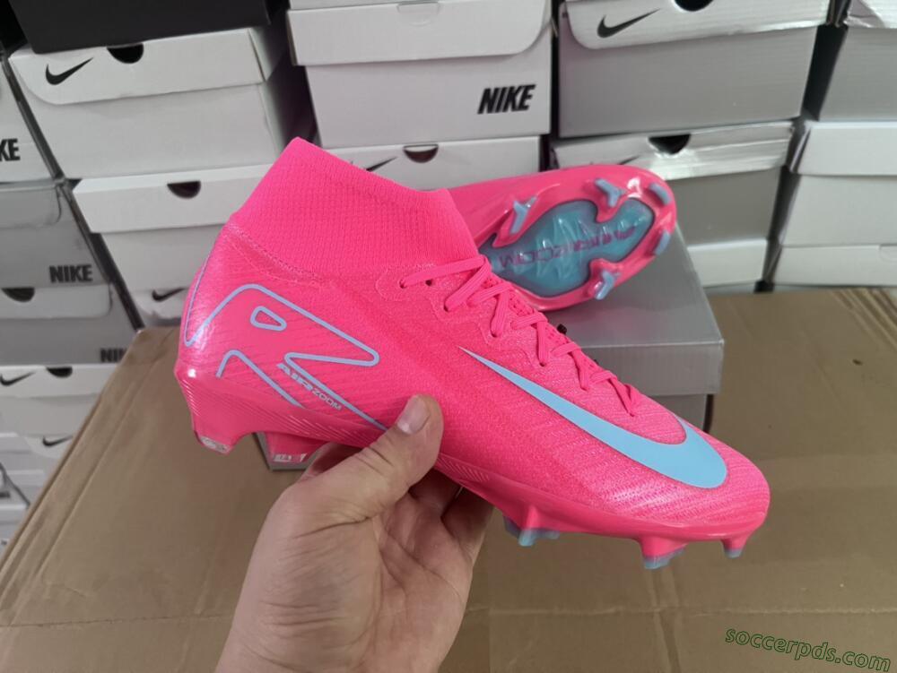 Nike Air Zoom Mercurial Superfly 16 Elite FG High-Tops Football Boots - Pink/Mint