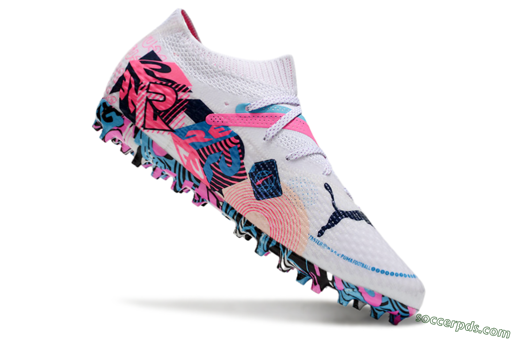Puma Future Ultimate MG Low-Tops Football Boots - White/Blue/Pink 4