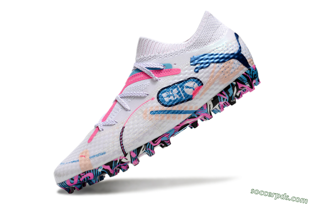 Puma Future Ultimate MG Low-Tops Football Boots - White/Blue/Pink 5