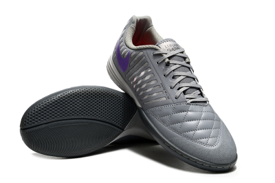 Nike Lunar Gato 2 IC Low-Tops Football Shoes - Grey/Purple/White