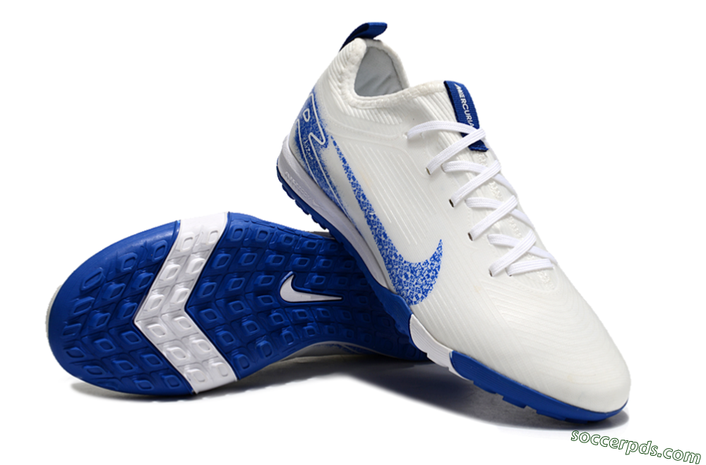 Nike Air Zoom Mercurial Vapor 16 Pro TF Low-Tops Football Shoes - White/Blue 4