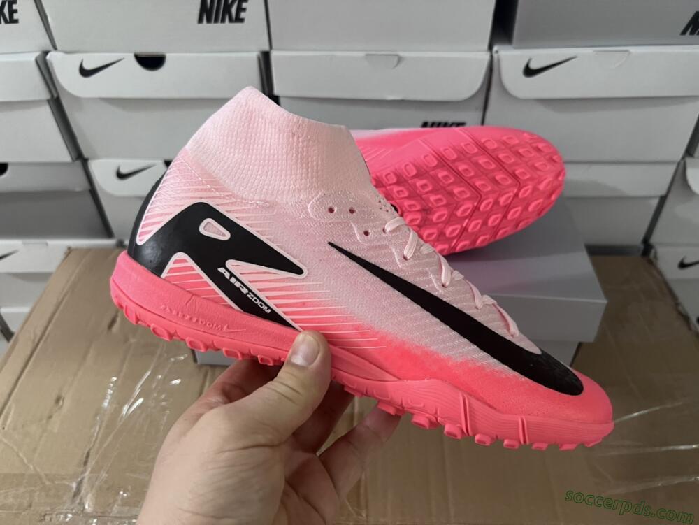 Nike Air Zoom Mercurial Superfly 10 Elite TF High-Tops Football Shoes - Pink/Black