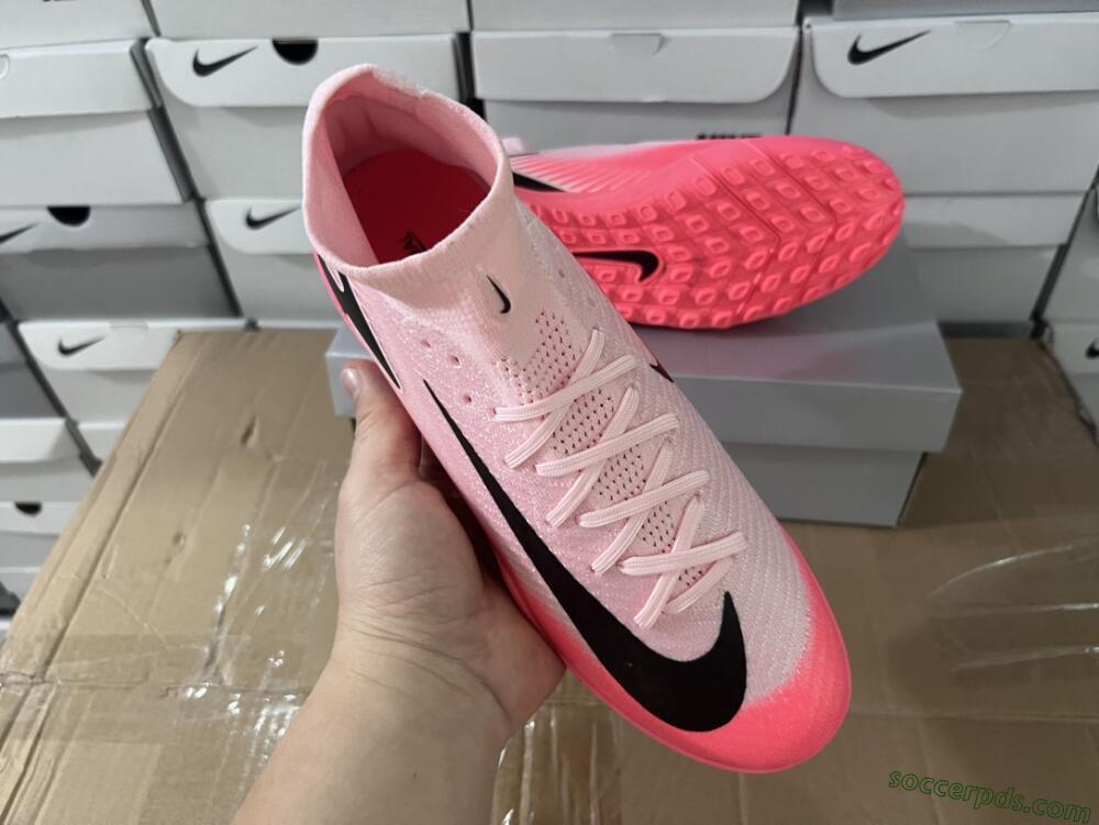 Nike Air Zoom Mercurial Superfly 10 Elite TF High-Tops Football Shoes - Pink/Black