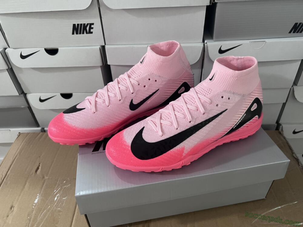 Nike Air Zoom Mercurial Superfly 10 Elite TF High-Tops Football Shoes - Pink/Black