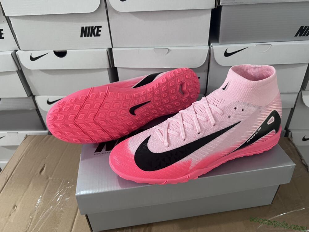 Nike Air Zoom Mercurial Superfly 10 Elite TF High-Tops Football Shoes - Pink/Black