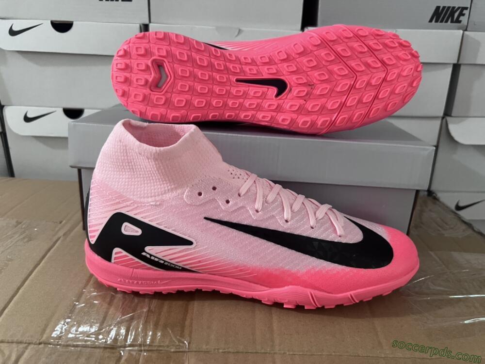 Nike Air Zoom Mercurial Superfly 10 Elite TF High-Tops Football Shoes - Pink/Black