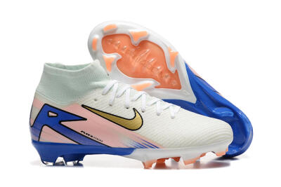 Nike Air Zoom Mercurial Superfly 10 Elite FG High-Tops Football Boots - White/Gold/Blue/Pink