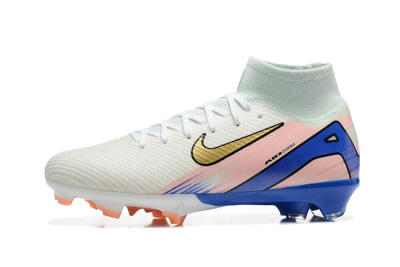 Nike Air Zoom Mercurial Superfly 10 Elite FG High-Tops Football Boots - White/Gold/Blue/Pink