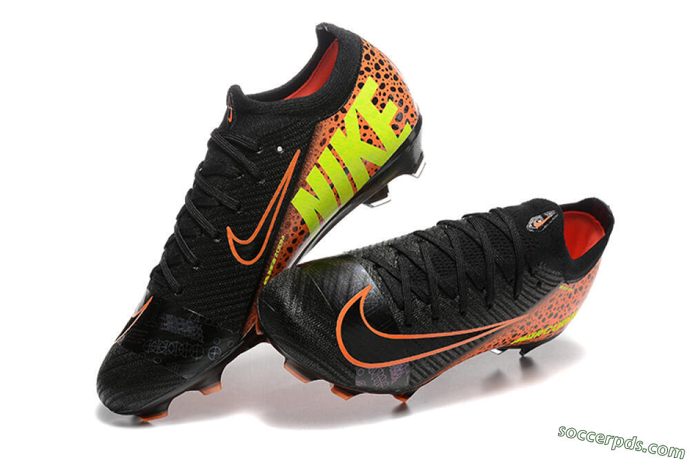 Nike Air Zoom Mercurial Vapor 16 Elite FG Low-Tops Football Boots - Black/Orange/Yellow 3