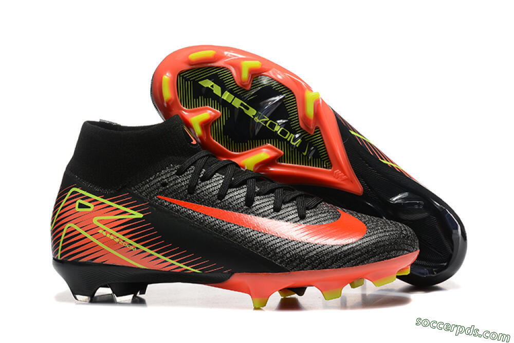 Nike Air Zoom Mercurial Superfly 10 Elite FG High-Tops Football Boots - Black/Red/Yellow 1