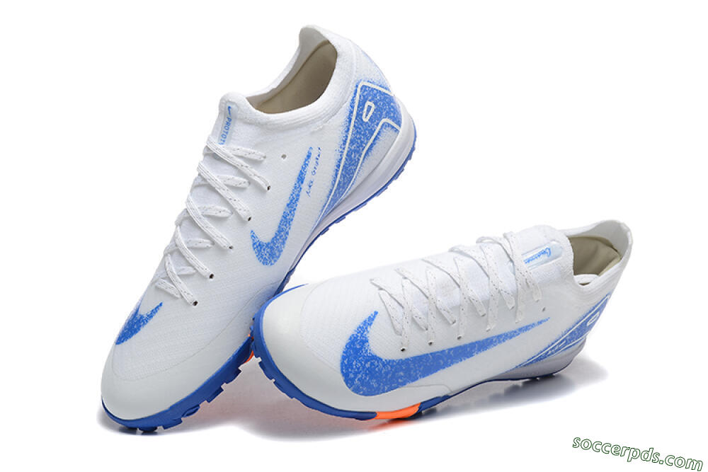 Nike Air Zoom Mercurial Vapor 16 Elite TF Low-Tops Football Shoes - White/Blue/Orange 3