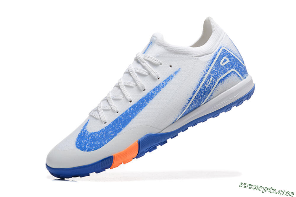 Nike Air Zoom Mercurial Vapor 16 Elite TF Low-Tops Football Shoes - White/Blue/Orange 5