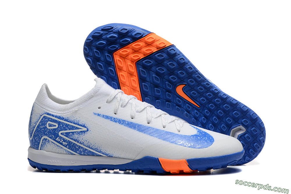 Nike Air Zoom Mercurial Vapor 16 Elite TF Low-Tops Football Shoes - White/Blue/Orange 1