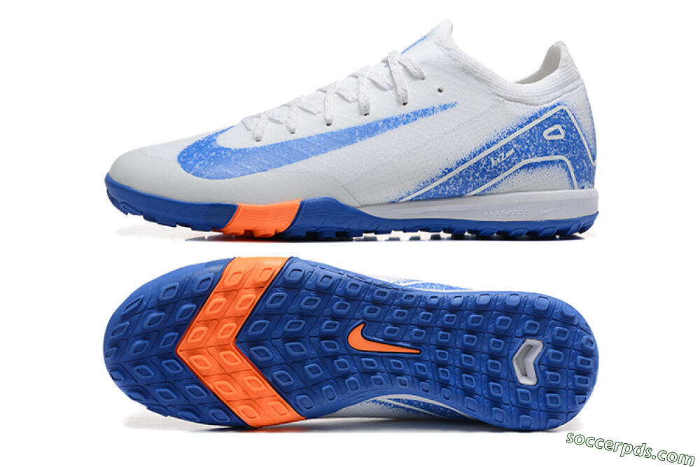 Nike Air Zoom Mercurial Vapor 16 Elite TF Low-Tops Football Shoes - White/Blue/Orange 0