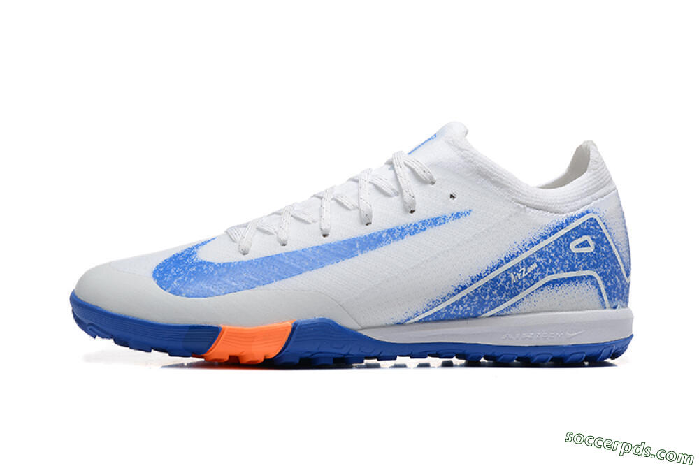 Nike Air Zoom Mercurial Vapor 16 Elite TF Low-Tops Football Shoes - White/Blue/Orange 2