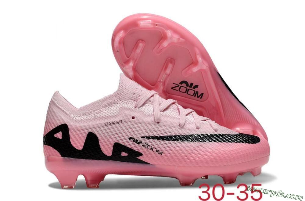 Kids Nike Air Zoom Mercurial Vapor 15 Elite FG Low-Tops Football Boots - Pink/Black 1