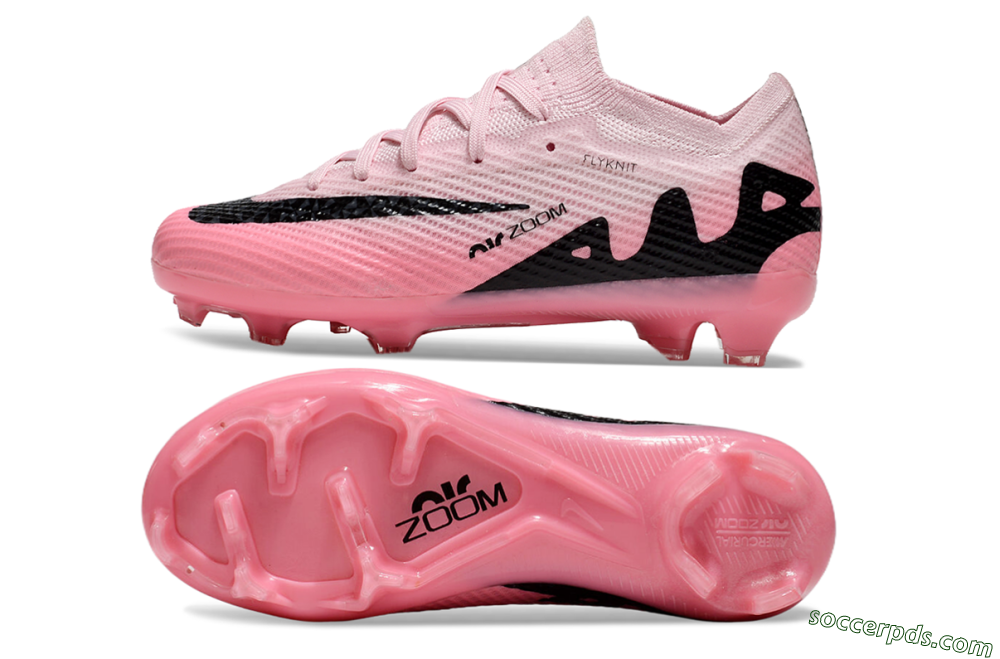 Kids Nike Air Zoom Mercurial Vapor 15 Elite FG Low-Tops Football Boots - Pink/Black 0