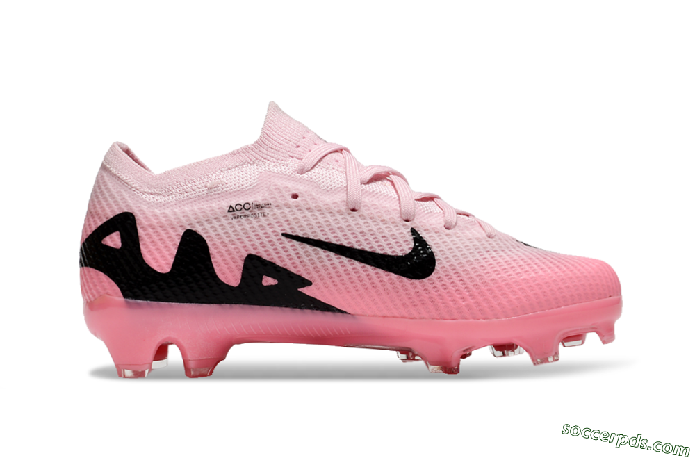Kids Nike Air Zoom Mercurial Vapor 15 Elite FG Low-Tops Football Boots - Pink/Black 6