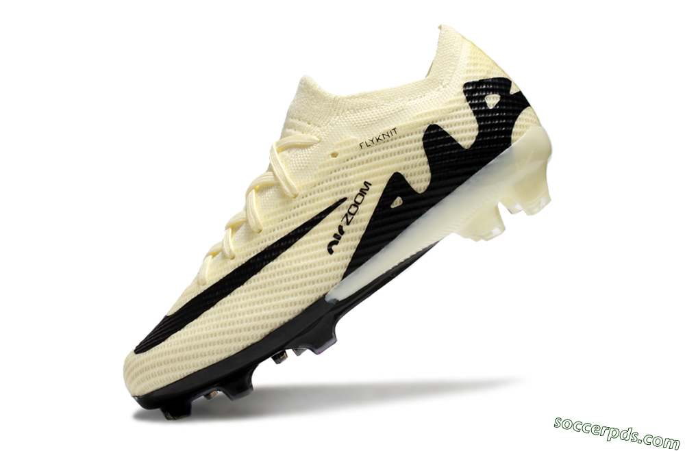 Kids Nike Air Zoom Mercurial Vapor 15 Elite FG Low-Tops Football Boots - Beige/Black 5