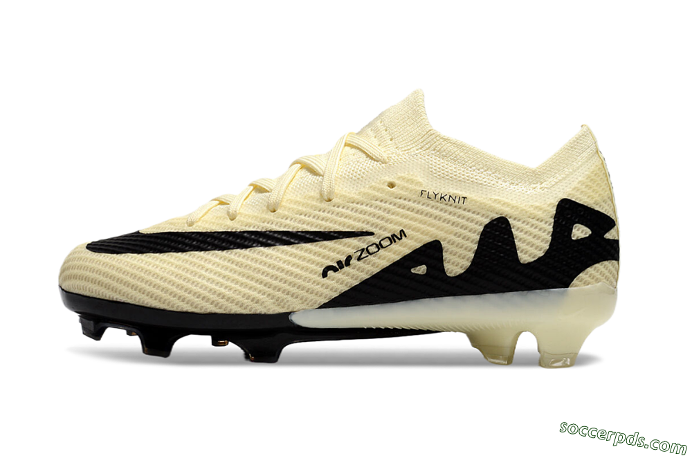Kids Nike Air Zoom Mercurial Vapor 15 Elite FG Low-Tops Football Boots - Beige/Black 2
