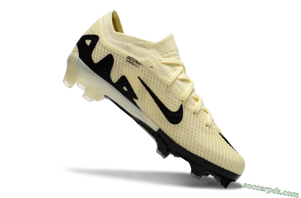 Kids Nike Air Zoom Mercurial Vapor 15 Elite FG Low-Tops Football Boots - Beige/Black 4