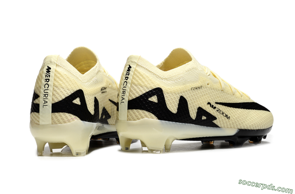 Kids Nike Air Zoom Mercurial Vapor 15 Elite FG Low-Tops Football Boots - Beige/Black 6