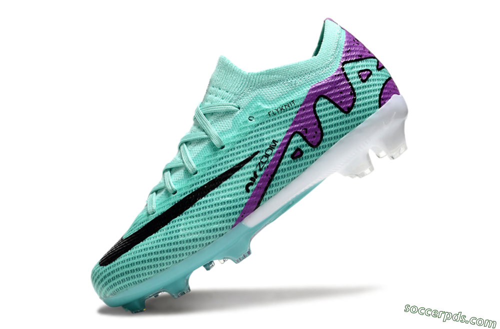 Kids Nike Air Zoom Mercurial Vapor 15 Elite FG Low-Tops Football Boots - Jade/Purple/Black 5