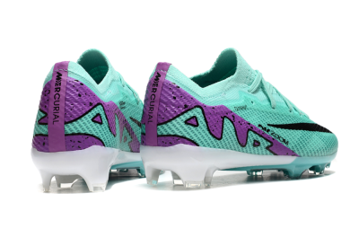 Kids Nike Air Zoom Mercurial Vapor 15 Elite FG Low-Tops Football Boots - Jade/Purple/Black