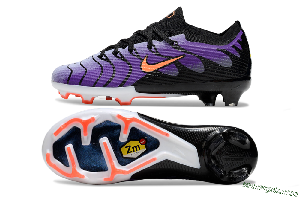 Kids Nike Air Zoom Mercurial Vapor 15 Elite FG Low-Tops Football Boots - Purple/Orange/Black 0