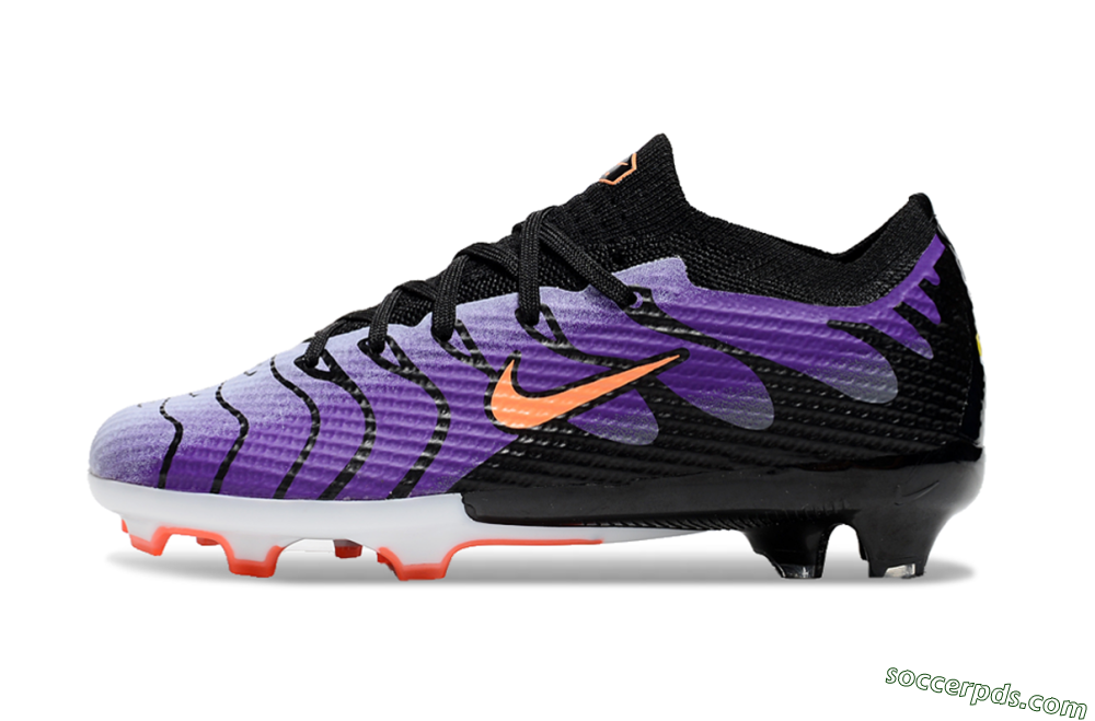 Kids Nike Air Zoom Mercurial Vapor 15 Elite FG Low-Tops Football Boots - Purple/Orange/Black 2